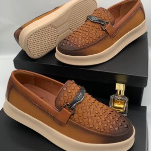 Hermès Paris Brown Leather Loafers