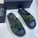 Buy trendy type: Zegna Crocodile Embossed Slides | Best online store for clothes and shoes
